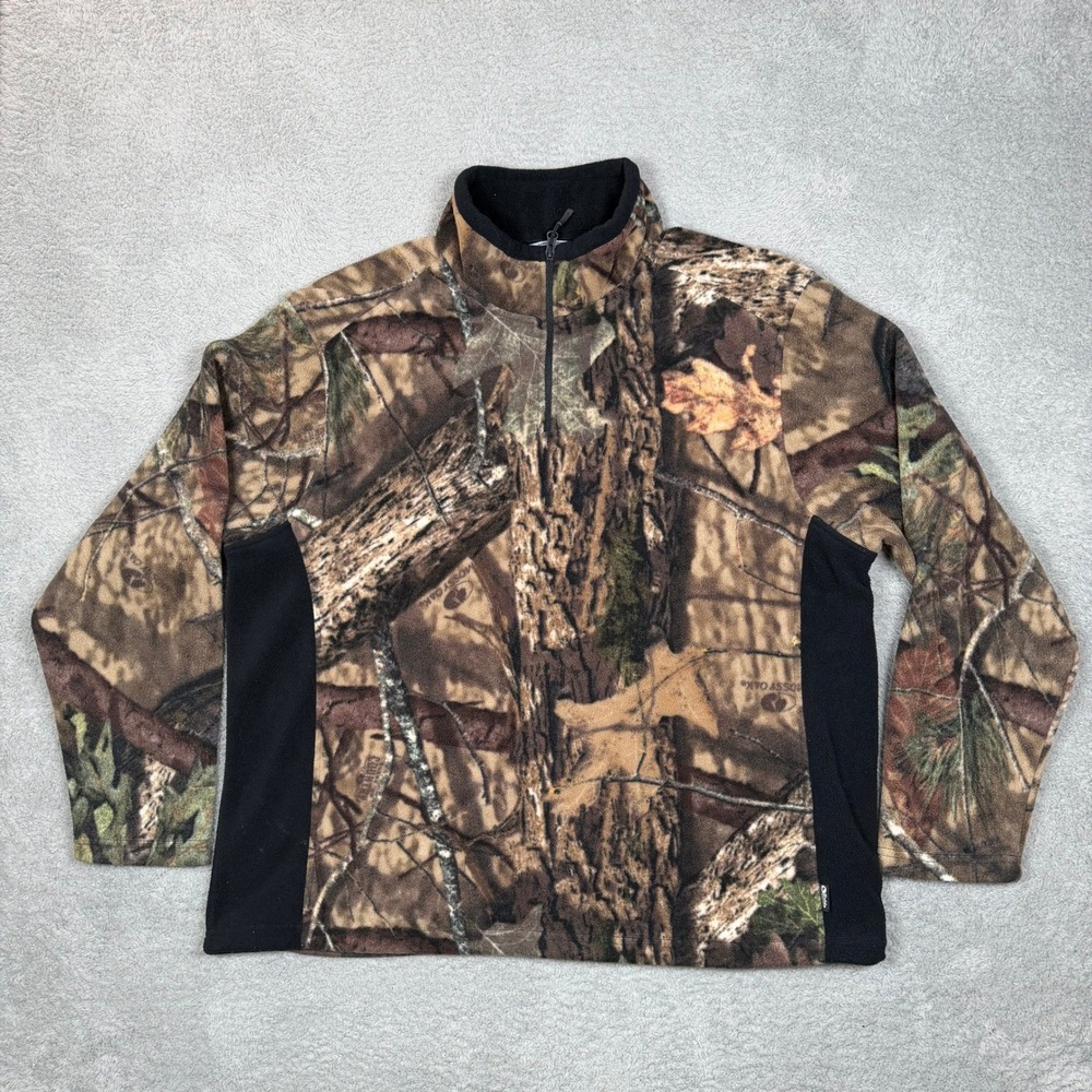 Gander Mountain Guide Series Mens XL‎ Mossy Oak Camo 1/4 Zip Fleece Pullover